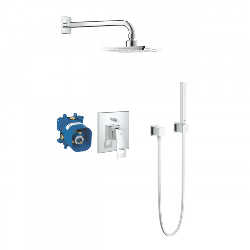 Душевая система Grohe Eurocube 23409000 с душевым гарнитуром и верхним душем Euphoria Cube 152, хром