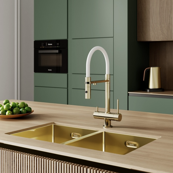 Шланг на излив сменный гибкий для смесителя, силикон, цвет белый, Kitchen Line, IDDIS, FSPWH00i59