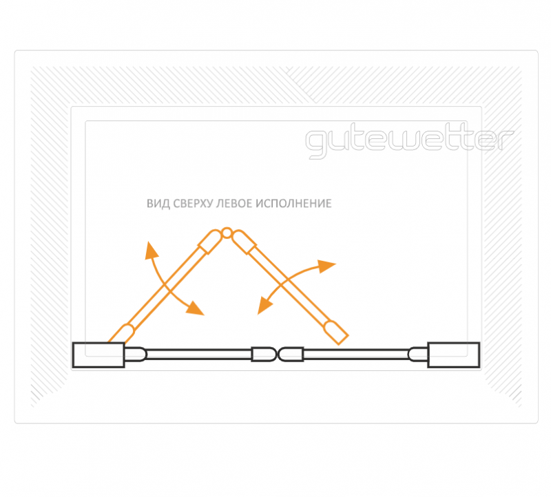 Дверь в душевую нишу Practic Door GK-404 складная двухстворчатая универсальная