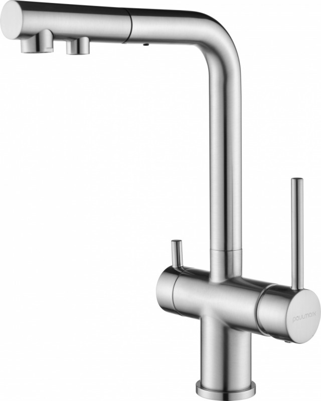 Смеситель для кухни SERPENTINE, никель, Se213222-(BS)NI, Paulmark