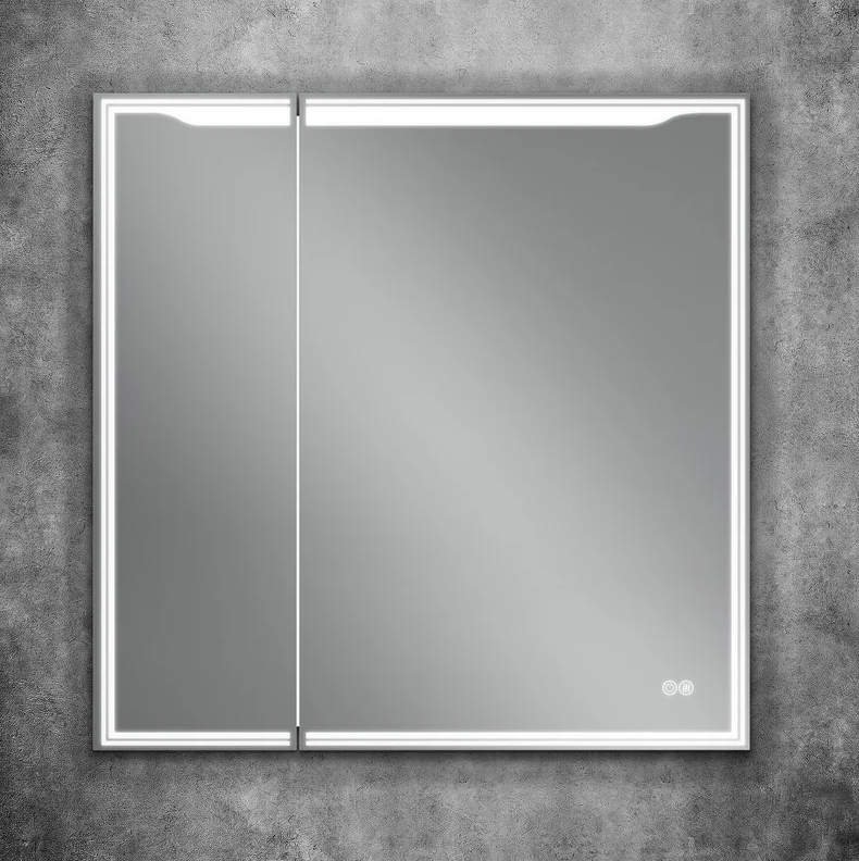 Зеркало-шкаф с подсветкой и подогревом ART&MAX Merano AM-Mer-800-800-2D-R-DS-F