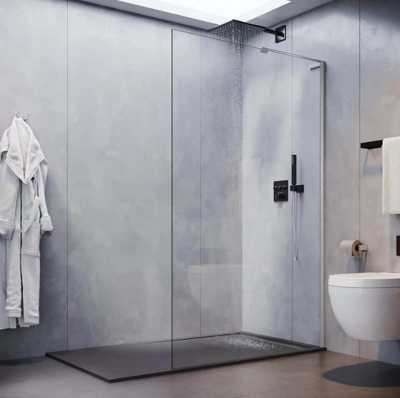 Душевая перегородка Veconi KR-77, KR77-120-01-C8 Стекло прозрачное/8 мм(1185-1200/2000)