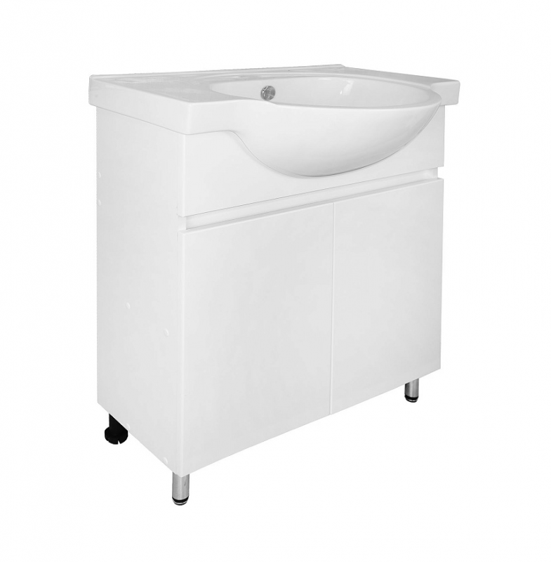 Тумба Loranto Ирис 60Н напольная, с раковиной Teo 60, белый (CS00093565)