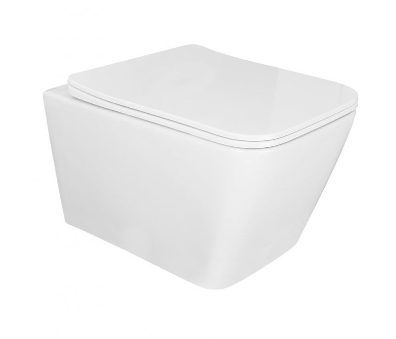 Унитаз подвесной безободковый "торнадо" Azario Boca AZ-2002-UQ3 (тонкое сиденье)