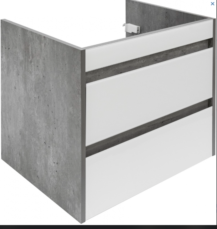 Тумба 80 "Монако" подвесная Слим (Марко) (2 ящ.) PLUS Бетон/Бел Лакобель