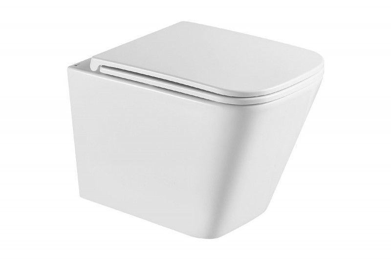 Унитаз "Флорекс" подвесной безободковый с сиденьем микролифт, белый глянец 9614001