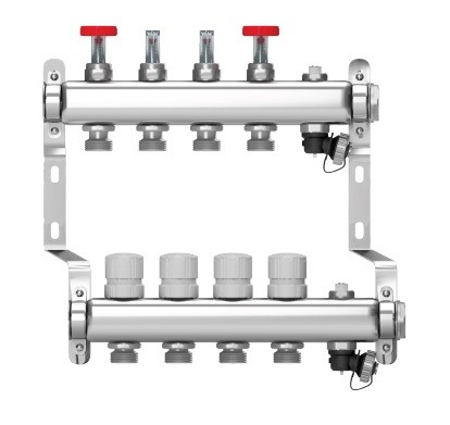 Коллекторная группа с расходомерами 2 в. 1"x3/4" НЕРЖ Wester MUFS