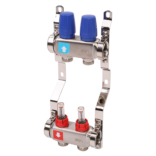 Коллектор из нержавеющей стали в сборе с расходомерами 2 вых.MVI MS.502.06