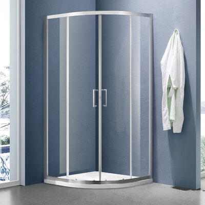 Душевое ограждение SANTREK AQUA Lea-R-900-C-Brushed 900*900*1850 Радиус стекло Прозр 5мм, профиль Са