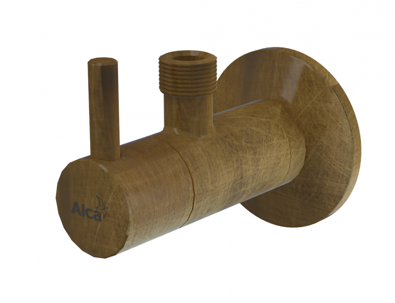 Вентиль угловой с фильтром 1/2" × 3/8", ARV001-Antic круглый (Бронза)