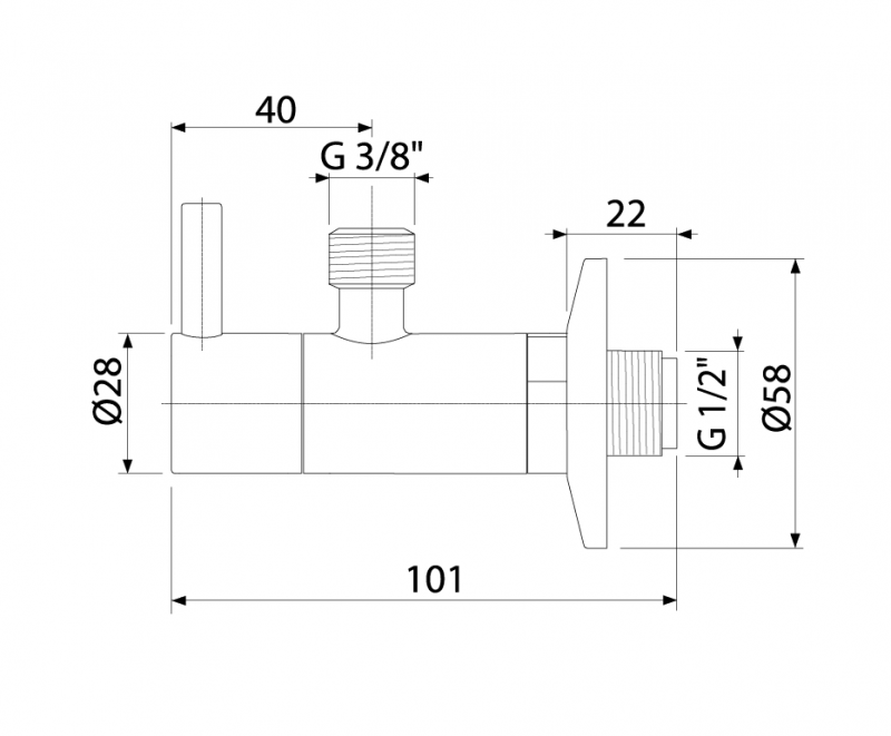 Вентиль угловой с фильтром 1/2 × 3/8, ARV001-Antic круглый (Бронза)