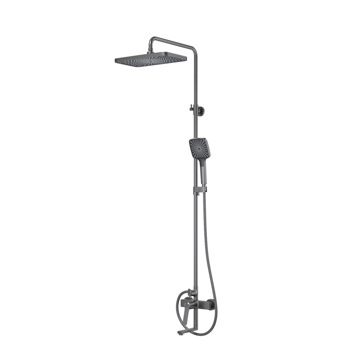 Душевая система с тропическим душем и изливом, матовый графит, Parker, IDDIS, PARGM3Fi06