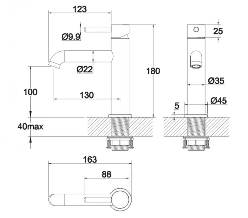 Смеситель для умывальника WHITECROSS Y Y1211GL (золото)