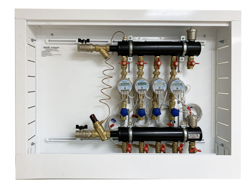 Узел коллекторный этажный "Пульсар" на 4 отводов; 0-Л-25-Р25-А20- 50ЧСТ-4-Р20-15-ВА-КД-0